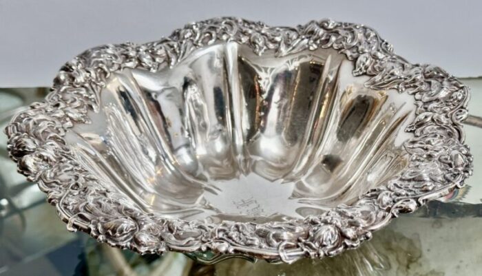 105 antique art nouveau beautiful woodside sterling silver bowl 6822