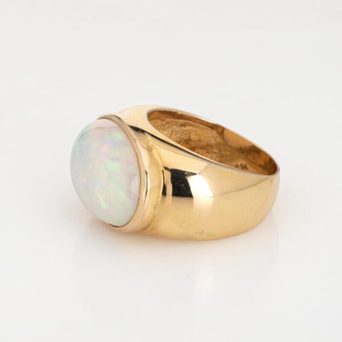 10ct ethiopian opal ring east west signet band sz 95 mens fine jewelry 1143