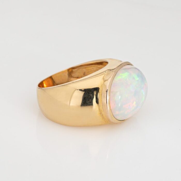 10ct ethiopian opal ring east west signet band sz 95 mens fine jewelry 1336