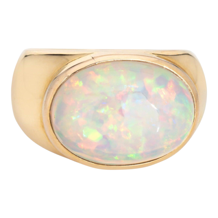 10ct ethiopian opal ring east west signet band sz 95 mens fine jewelry 1453