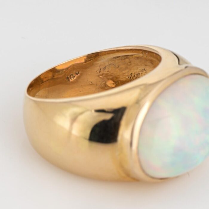 10ct ethiopian opal ring east west signet band sz 95 mens fine jewelry 4149