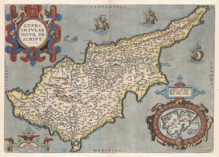 16th century dutch map of cyprus 1598 1