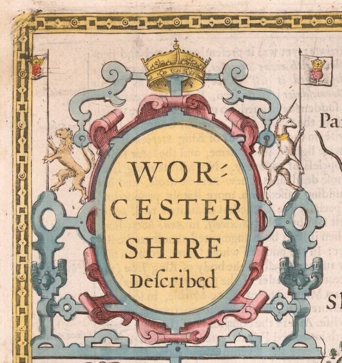 17th century map of worcestershire 1676 3