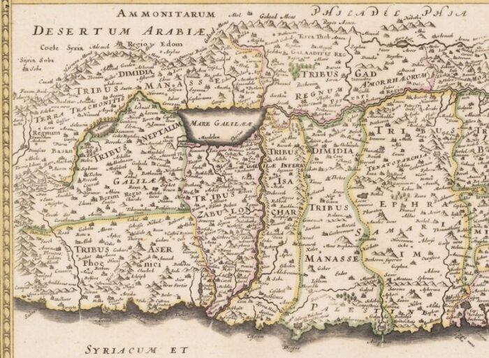 17th century panelled map of the holy land 5