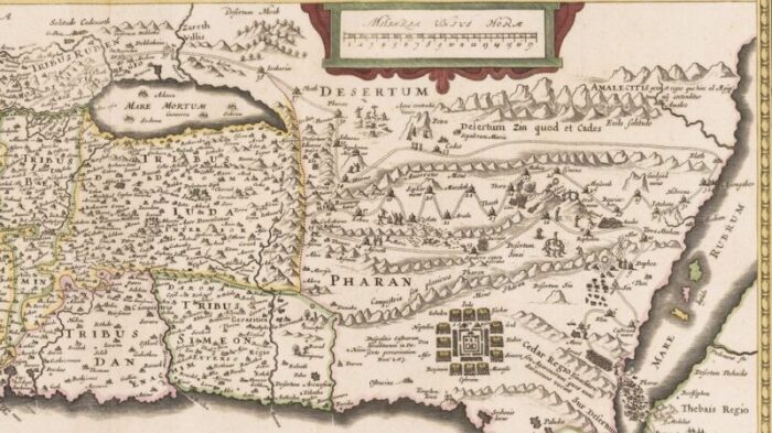 17th century panelled map of the holy land 6