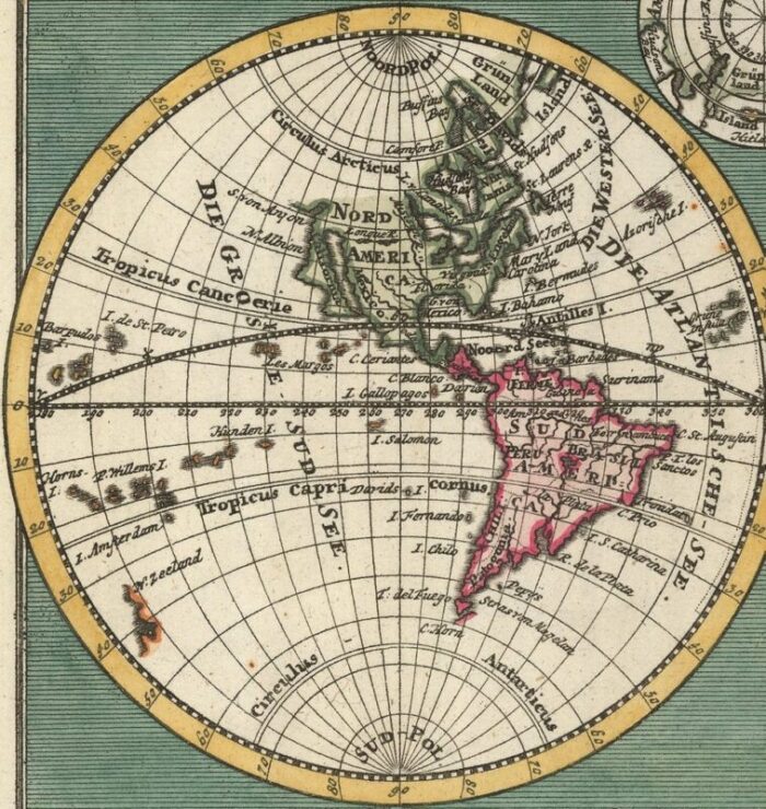 18th century double hemisphere world map 3