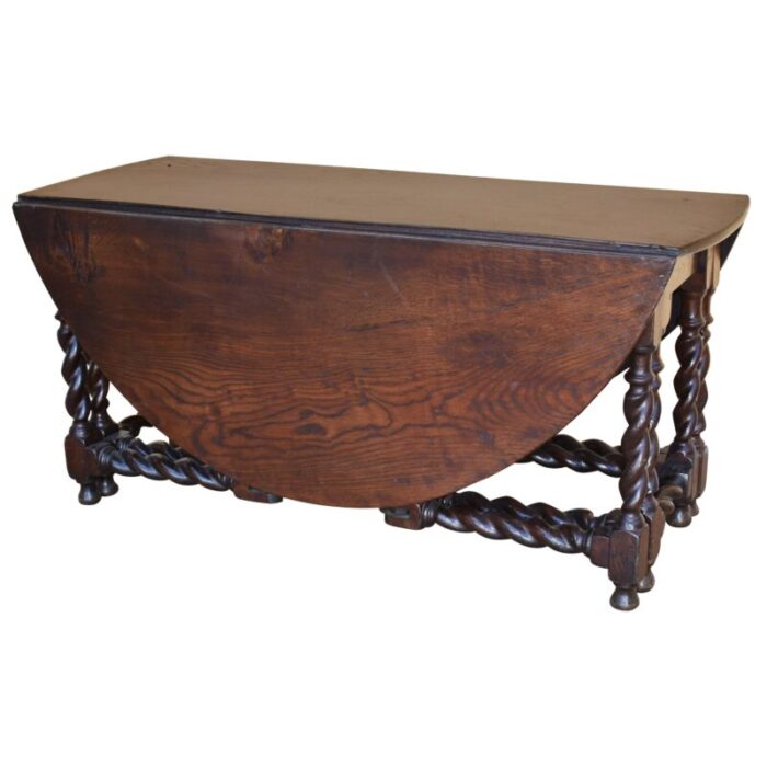 18th century english oak gate leg table 2446