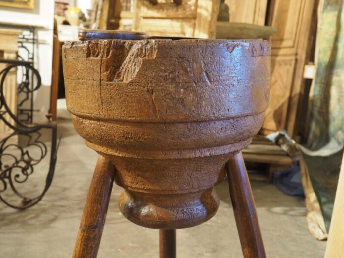 18th century french manoir kitchen butcher block with cleaver 7297