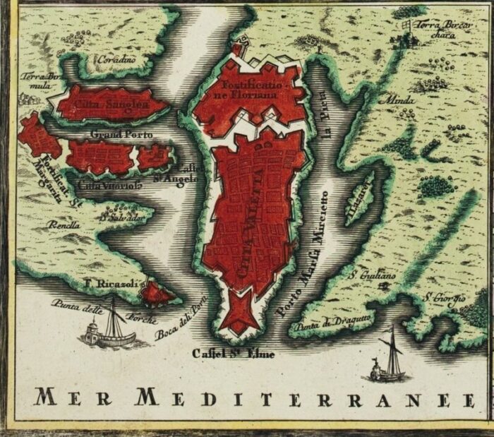 18th century map celebrating the knights of malta 7