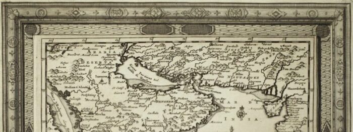 18th century map of arabia with a fine border 3