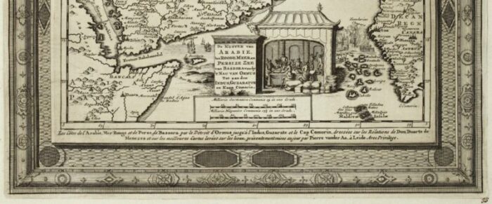 18th century map of arabia with a fine border 4