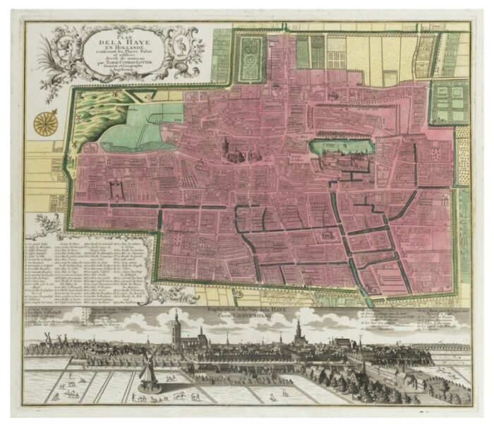 18th century town plan of the hague 1