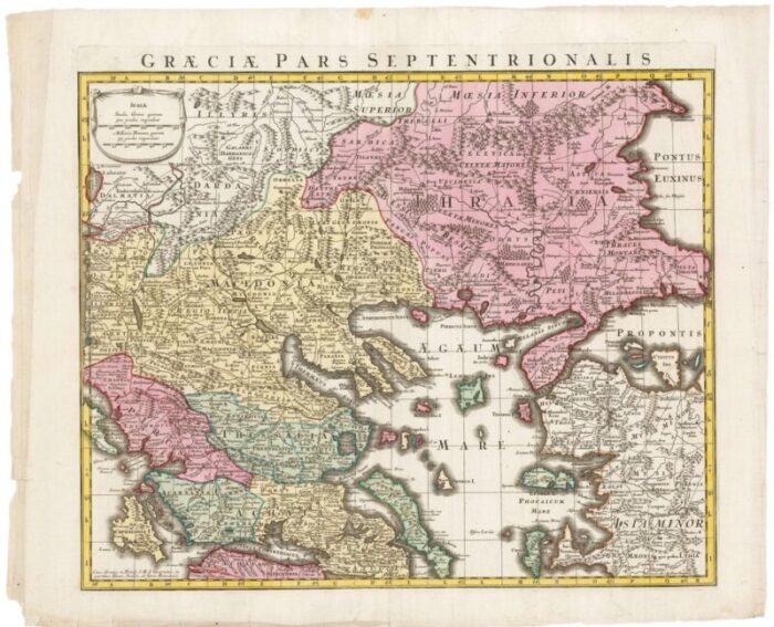 18th century two sheet map of ancient greece from aeg 2