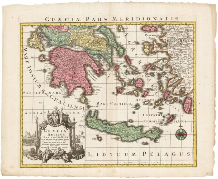 18th century two sheet map of ancient greece from aeg 7