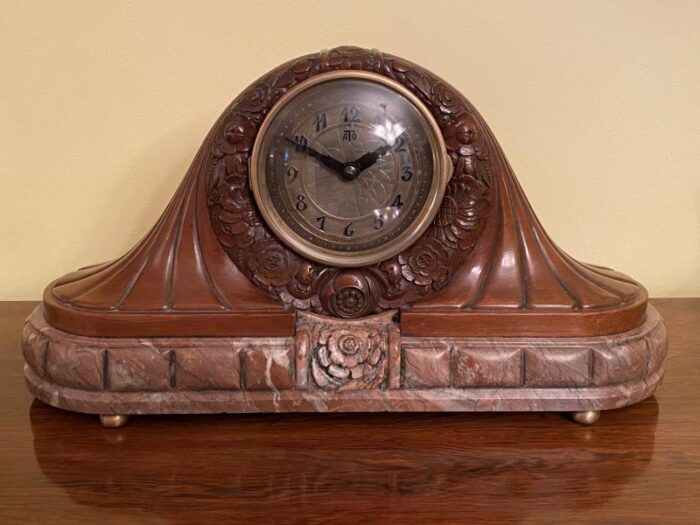 1920 leon hatot and ato french art deco carved clock 4666