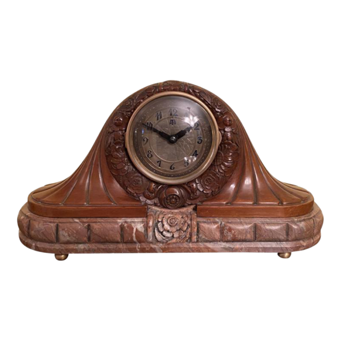 1920 leon hatot and ato french art deco carved clock 6759