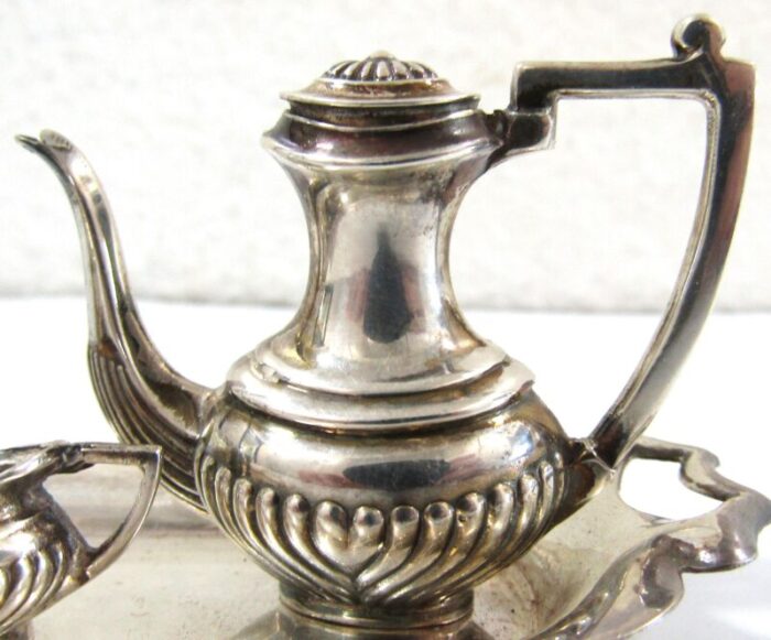 1930s english art deco sterling silver miniature coffee tea service 5 pieces 1887