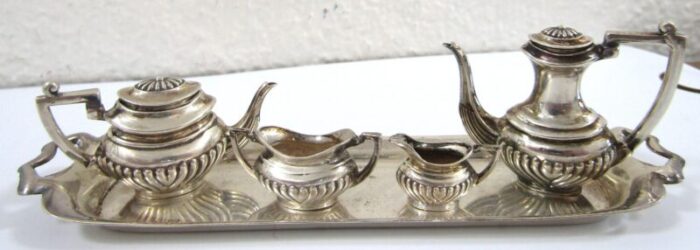 1930s english art deco sterling silver miniature coffee tea service 5 pieces 3619