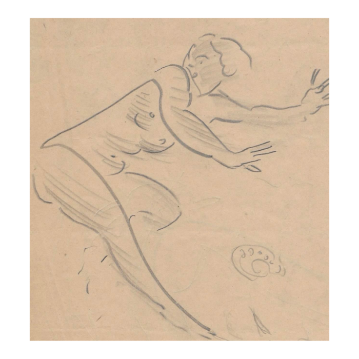 1930s paul travis female nude drawing 6730