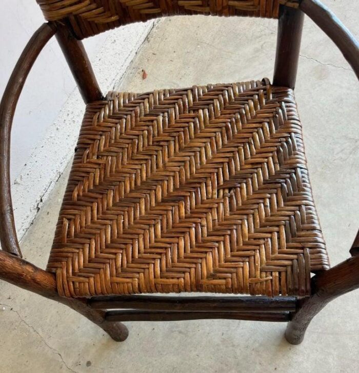 1930s signed barrel back hickory chairs pair 1822