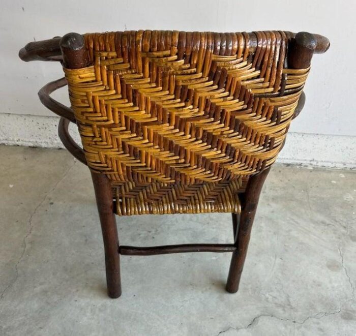 1930s signed barrel back hickory chairs pair 8931