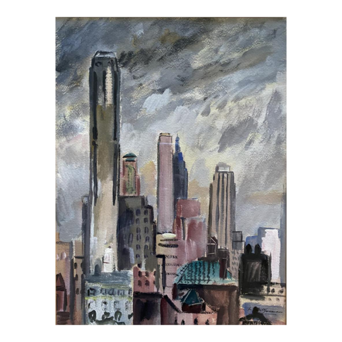 1938 new york skyline painting 1533