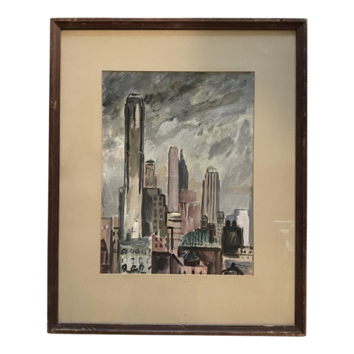 1938 new york skyline painting 5216