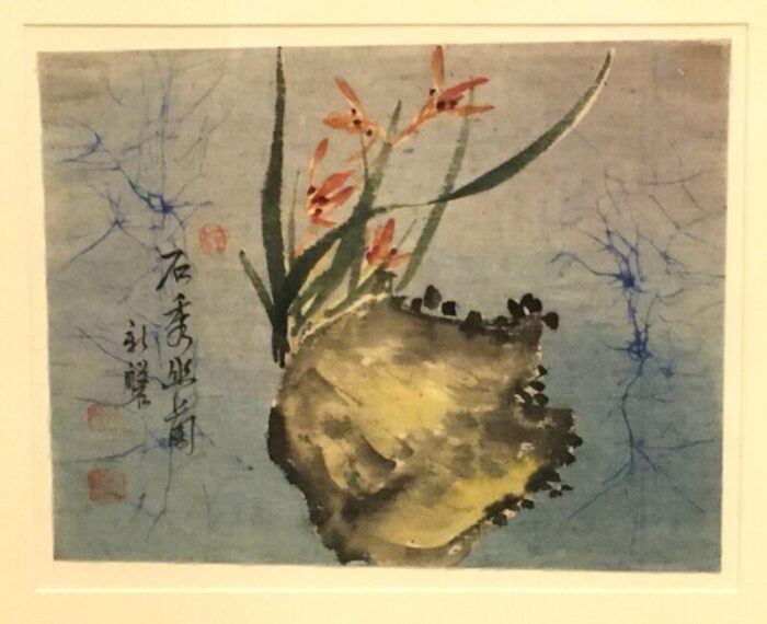 1942 liu painting on chinese batik framed 0600