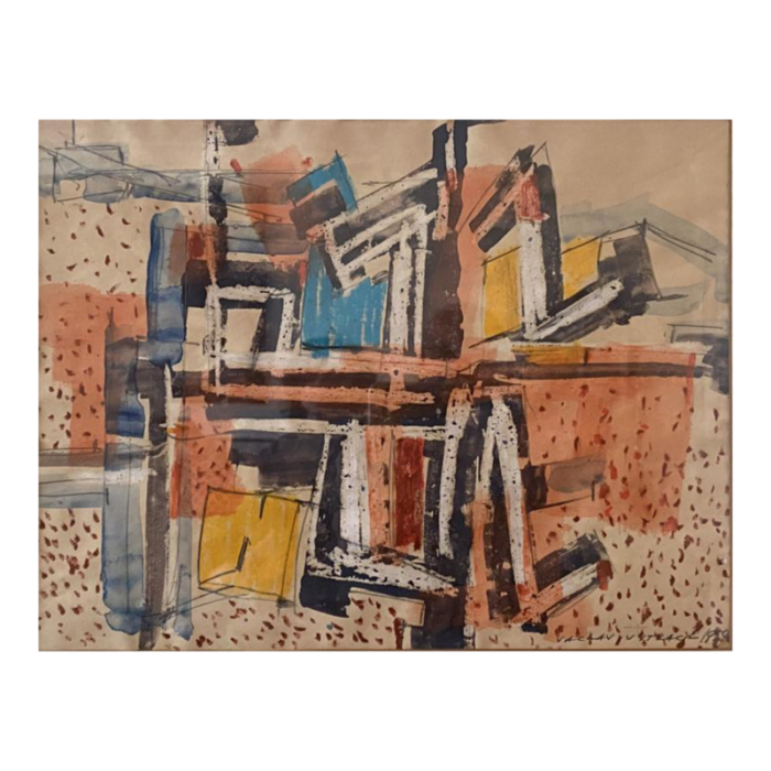 1958 abstract composition painting 7027