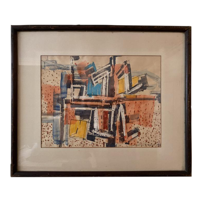 1958 abstract composition painting 7637