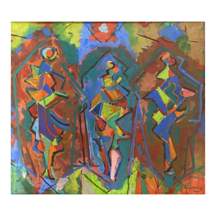 1960 cubist figures painting 1527