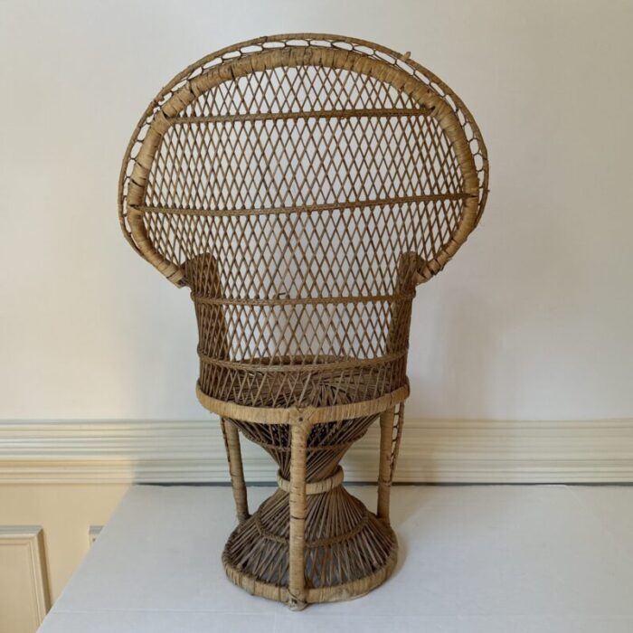 1960s child size rattan peacock chair 6322