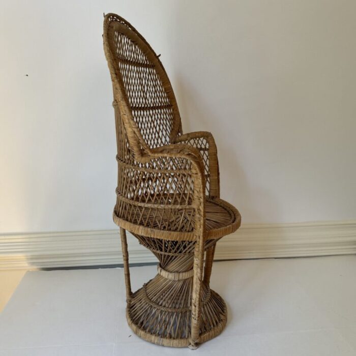 1960s child size rattan peacock chair 6538