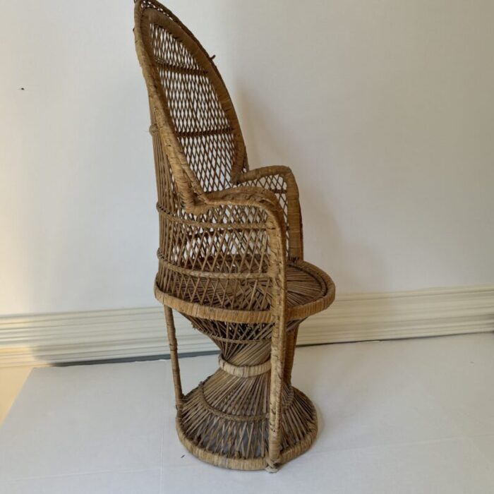 1960s child size rattan peacock chair 6757