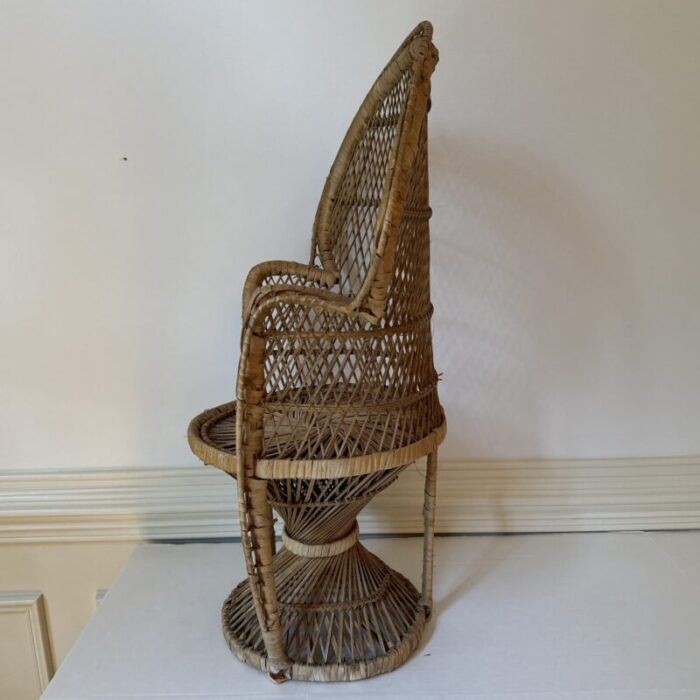 1960s child size rattan peacock chair 6996