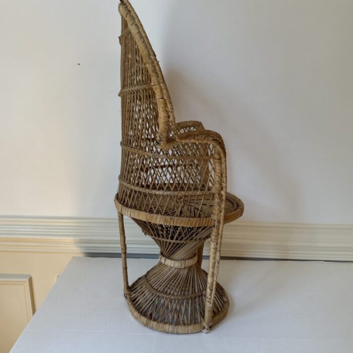 1960s child size rattan peacock chair 9197