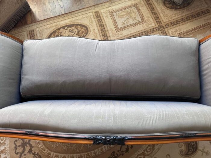 1960s modern louis xv style silk canape settee loveseat 1678