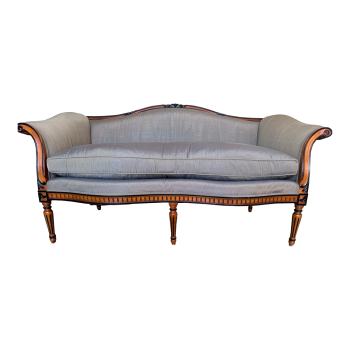 1960s modern louis xv style silk canape settee loveseat 8216