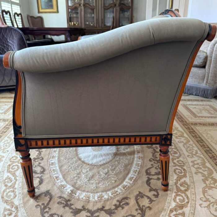 1960s modern louis xv style silk canape settee loveseat 9930