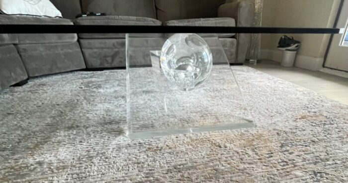 1970s lucite and glass coffee table 5007