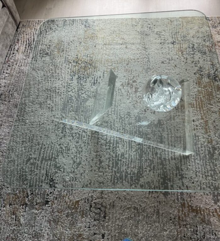 1970s lucite and glass coffee table 5424