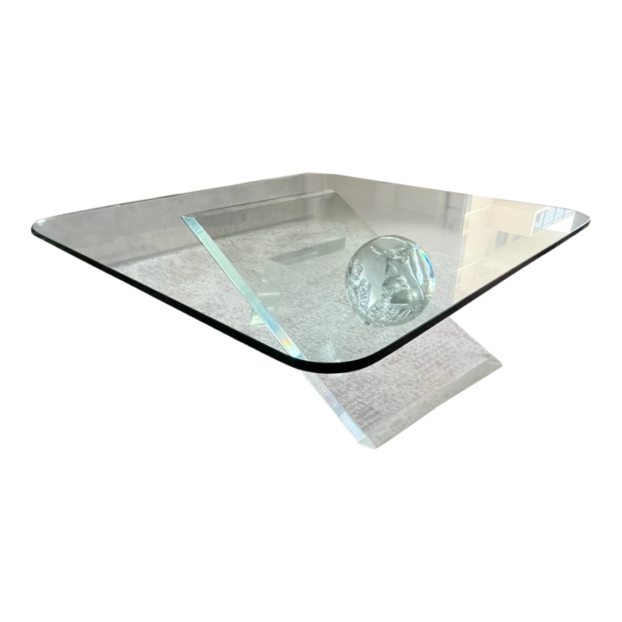 1970s lucite and glass coffee table 5913