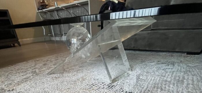 1970s lucite and glass coffee table 7283