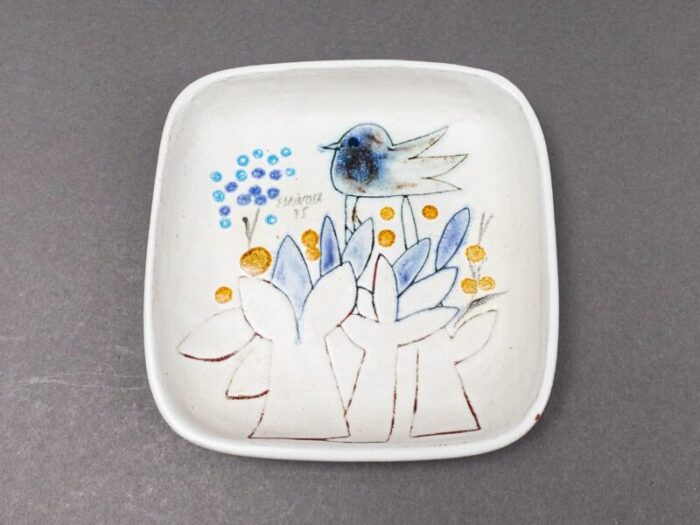 1975 susana espinosa signed mid century modern puerto rico studio art pottery dish 1944