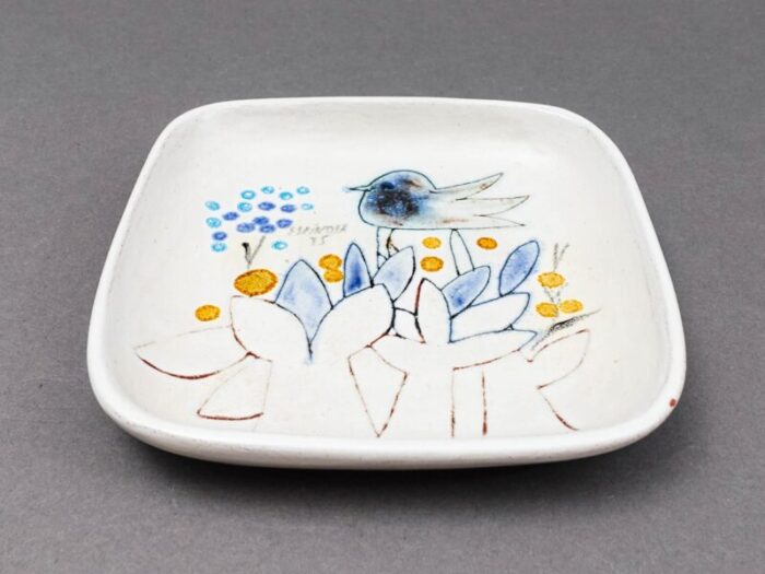 1975 susana espinosa signed mid century modern puerto rico studio art pottery dish 7256