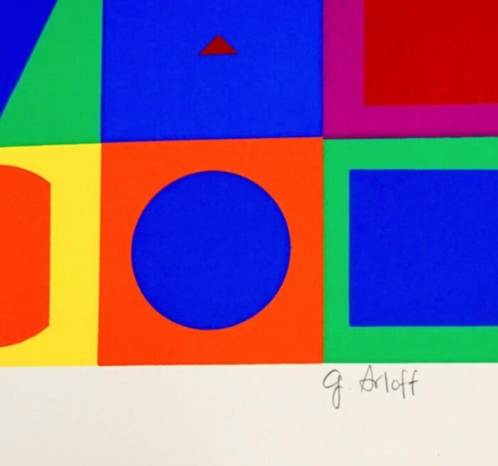 1980s george arloff colorful geometric serigraph 4372