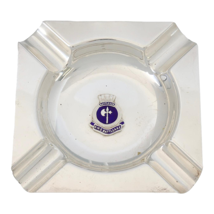 1980s h m s battleaxe british royal naval ship ashtray 4436