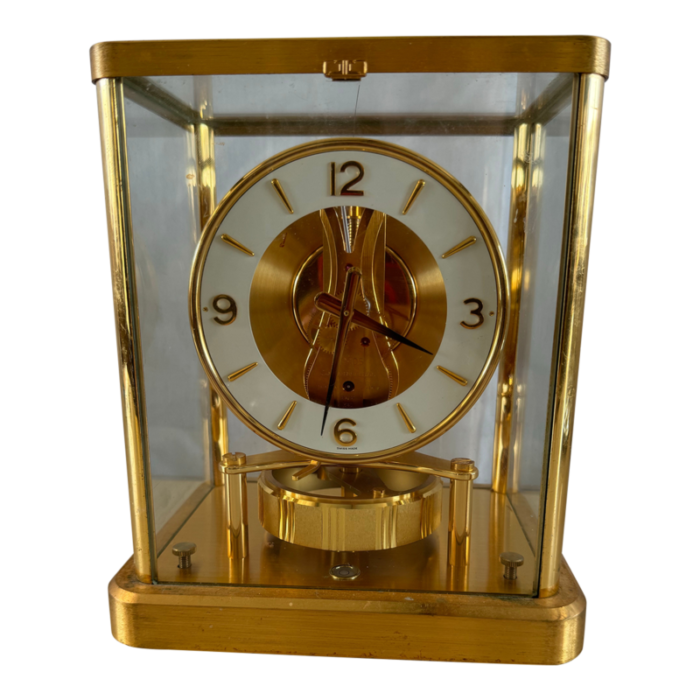 1980s jaeger lecoultre atmos clock 540 by aeg swiss mantle gold 3530