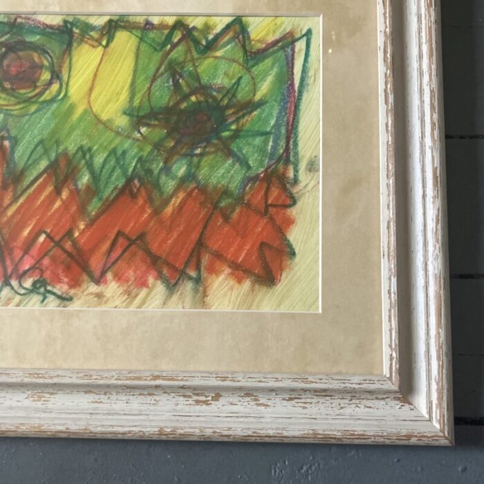 1980s original wayne cunningham abstract pastel drawing 4130