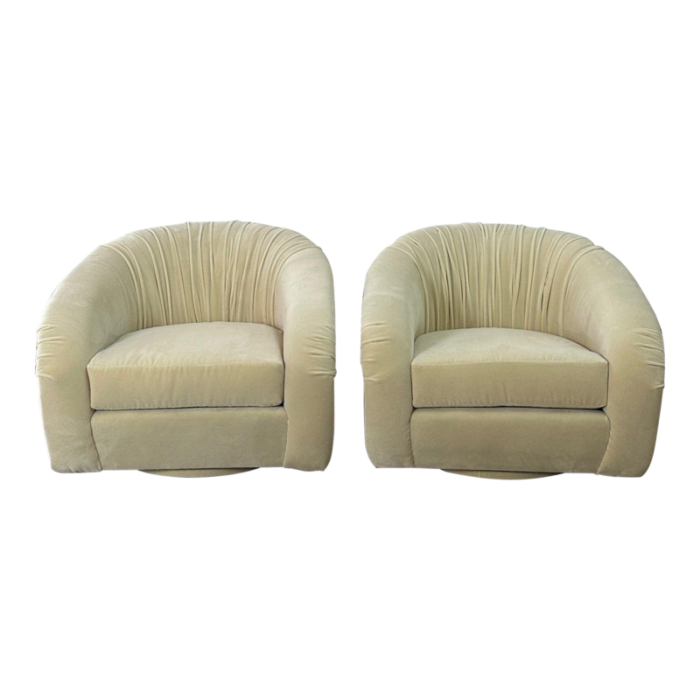 1980s swivel chairs attributed to milo baughman a pair 0753